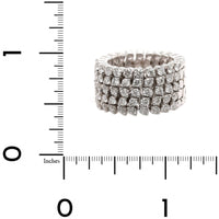 18K White Gold 5 Row Adjustable Diamond Ring or Bracelet