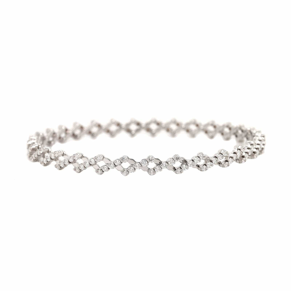 18K White Gold 5 Row Adjustable Diamond Ring or Bracelet