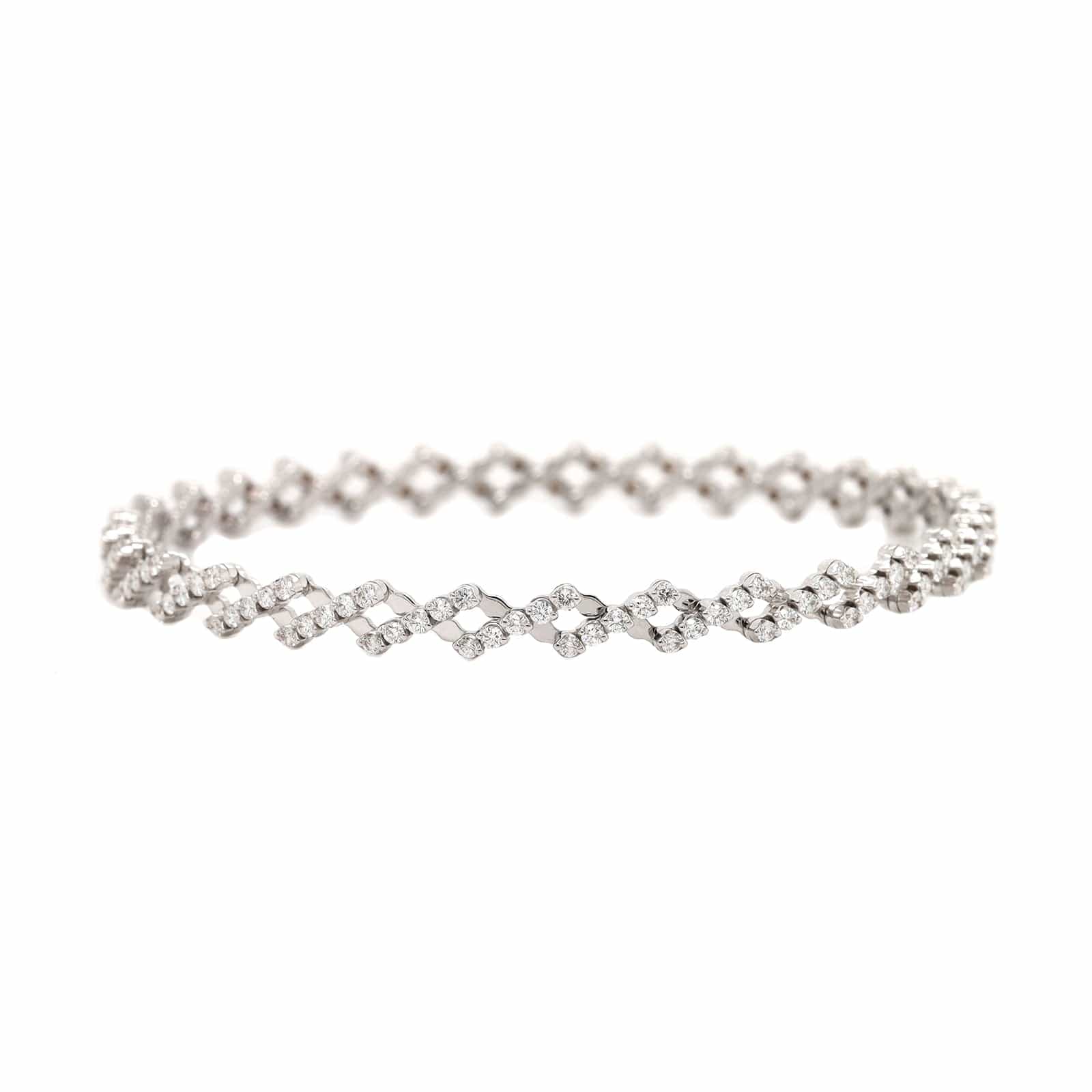 18K White Gold 5 Row Adjustable Diamond Ring or Bracelet