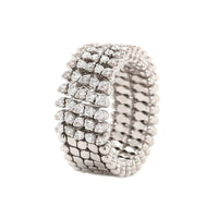 18K White Gold 5 Row Adjustable Diamond Ring or Bracelet
