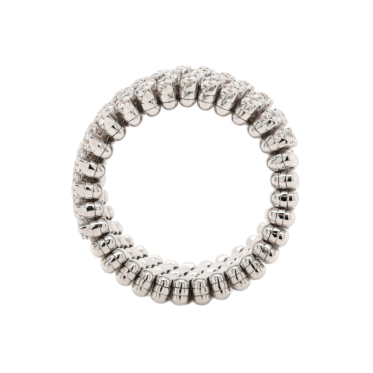 18K White Gold 5 Row Adjustable Diamond Ring or Bracelet