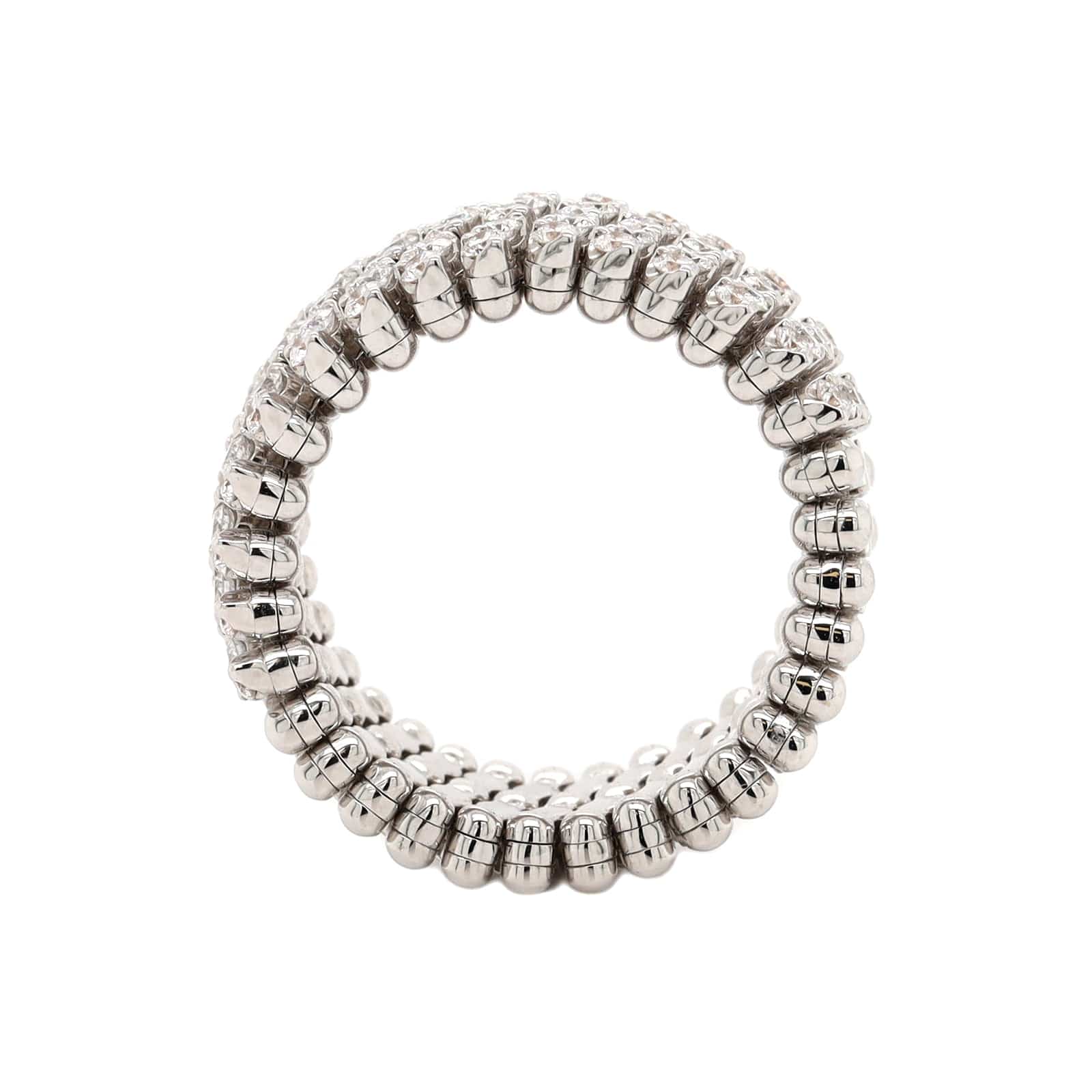 18K White Gold 5 Row Adjustable Diamond Ring or Bracelet