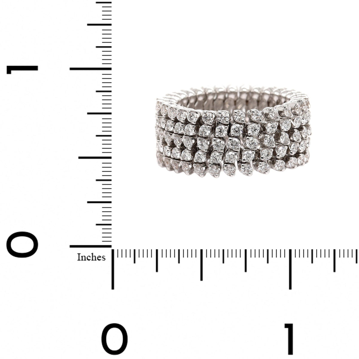18K White Gold 5 Row Adjustable Diamond Ring or Bracelet