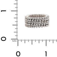 18K White Gold 5 Row Adjustable Diamond Ring or Bracelet
