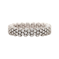 18K White Gold 5 Row Adjustable Diamond Ring or Bracelet