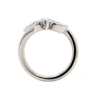 Platinum Pear Shaped 2 Row Diamond Bypass Ring