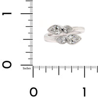 Platinum Pear Shaped 2 Row Diamond Bypass Ring