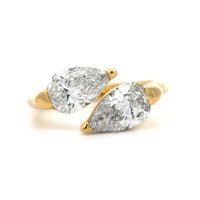 18K Yellow Gold Pear Shaped Diamond Bypass Ring
