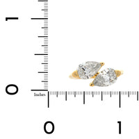 18K Yellow Gold Pear Shaped Diamond Bypass Ring