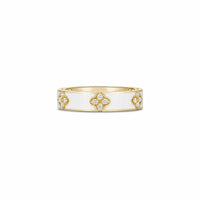 Roberto Coin 18K Yellow Gold Love In Verona Diamond and White Enamel Ring