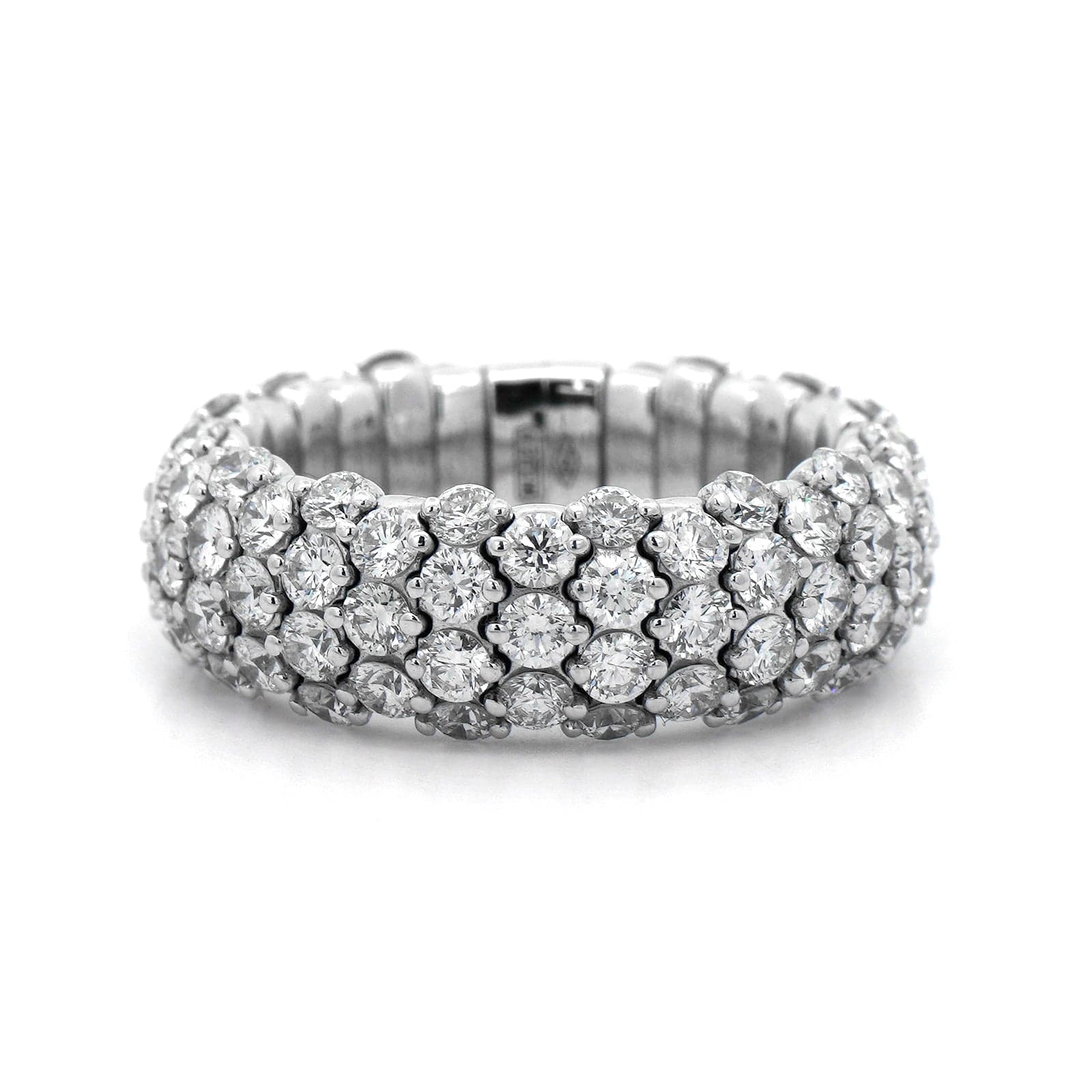 Zydo 18K White Gold Diamond Stretch Ring