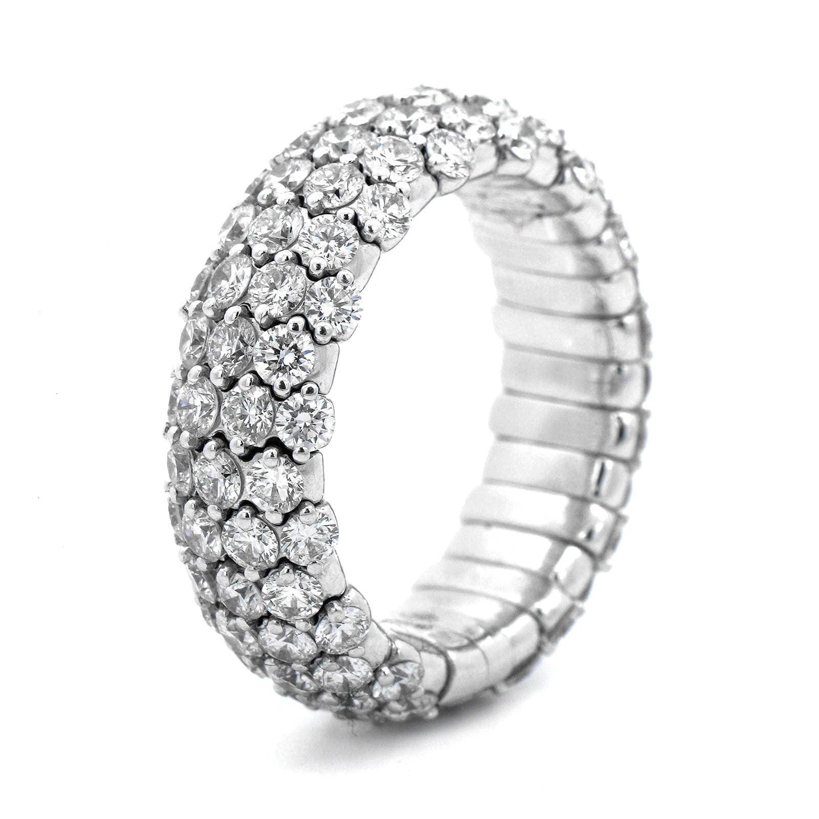 Zydo 18K White Gold Diamond Stretch Ring