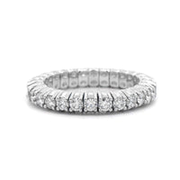 Zydo 18K White Gold Prong Set Diamond Stretch Ring