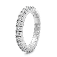 Zydo 18K White Gold Prong Set Diamond Stretch Ring