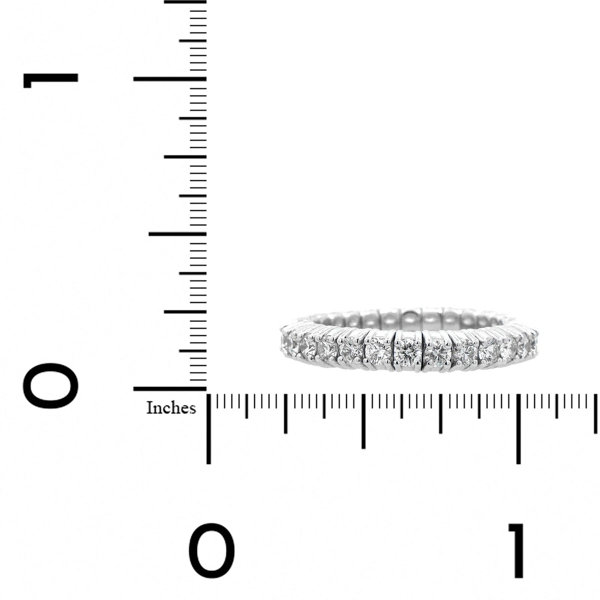 Zydo 18K White Gold Prong Set Diamond Stretch Ring