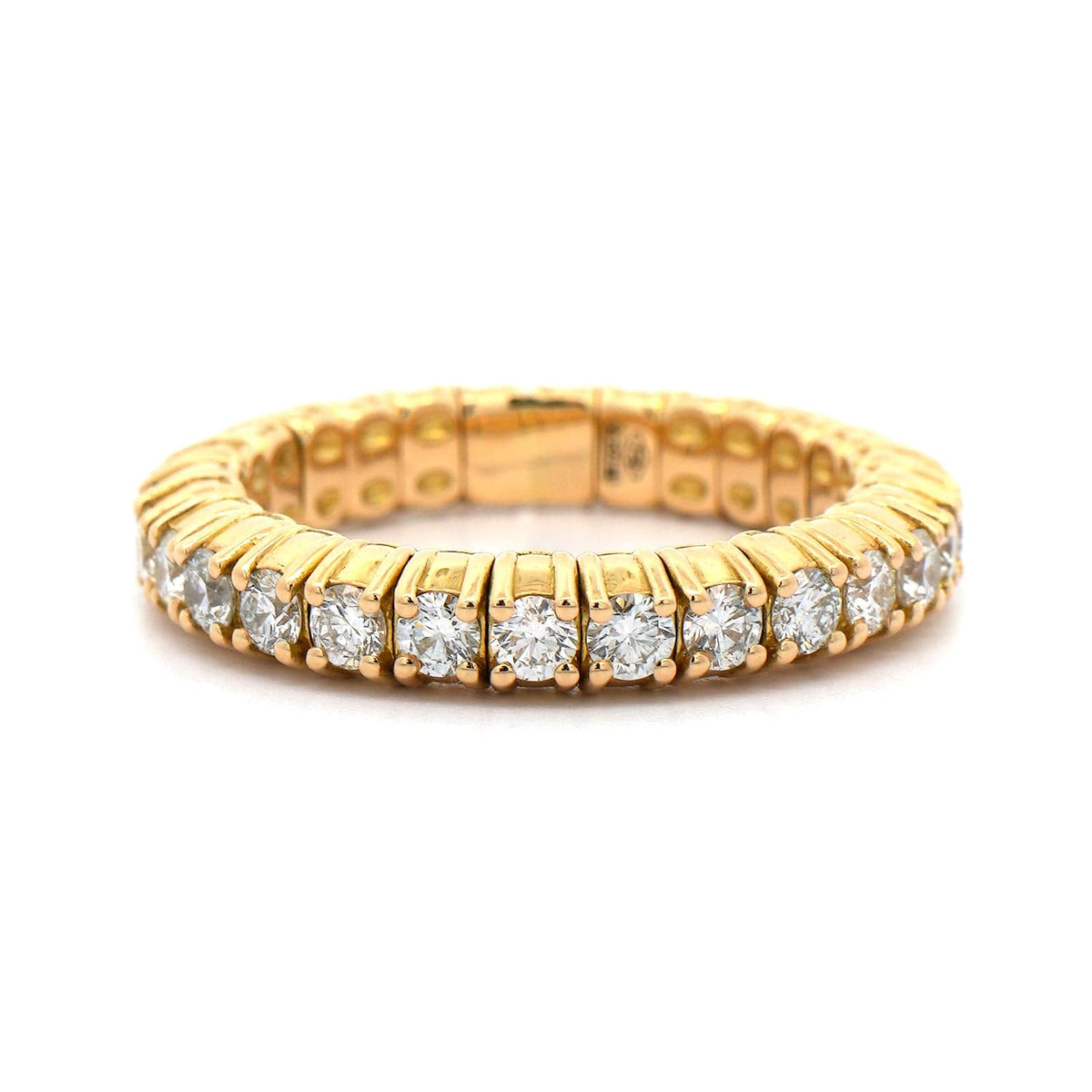 Zydo 18K Yellow Gold Prong Set Diamond Stretch Ring