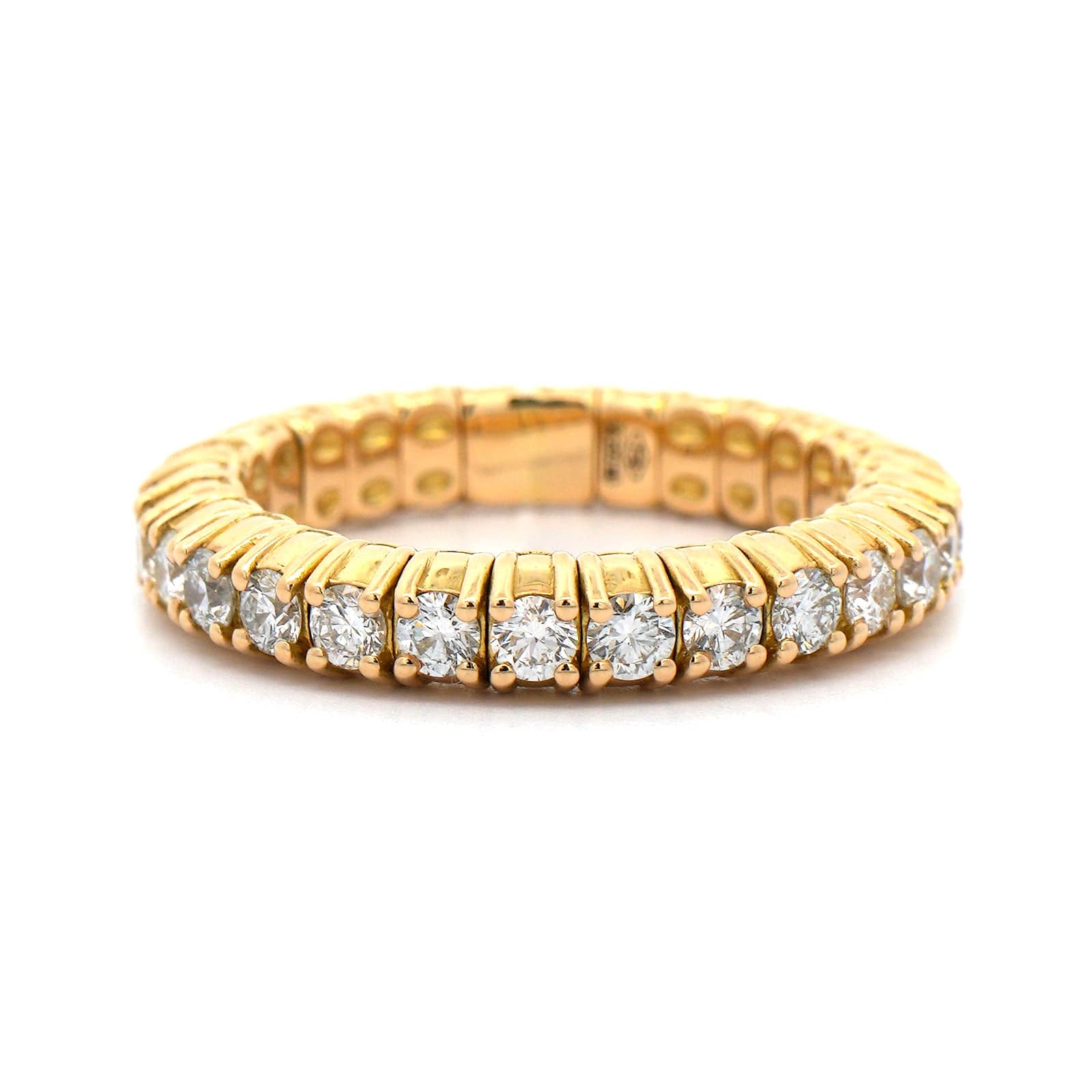 Zydo 18K Yellow Gold Prong Set Diamond Stretch Ring
