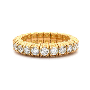 Zydo 18K Yellow Gold Prong Set Round Diamond Stretch Ring