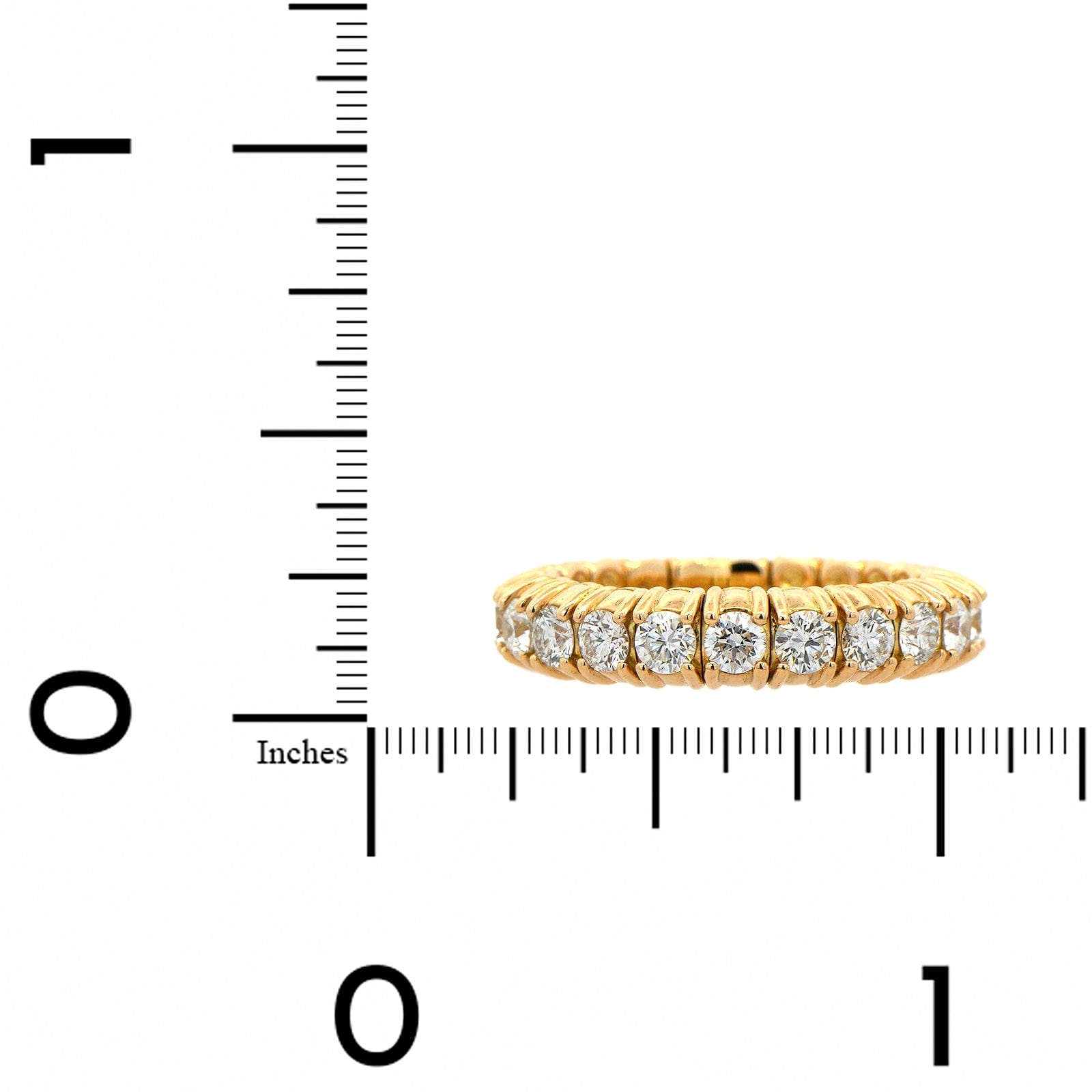 Zydo 18K Yellow Gold Prong Set Round Diamond Stretch Ring