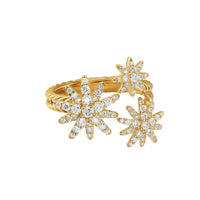 Starburst Multi Star Ring 18K Yellow Gold with Diamonds, 17.7mm