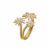 Starburst Multi Star Ring 18K Yellow Gold with Diamonds, 17.7mm