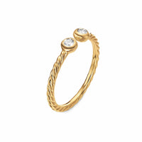 Petite Modern Renaissance® Open Round Ring 18K Yellow Gold with Diamonds, 3.9mm