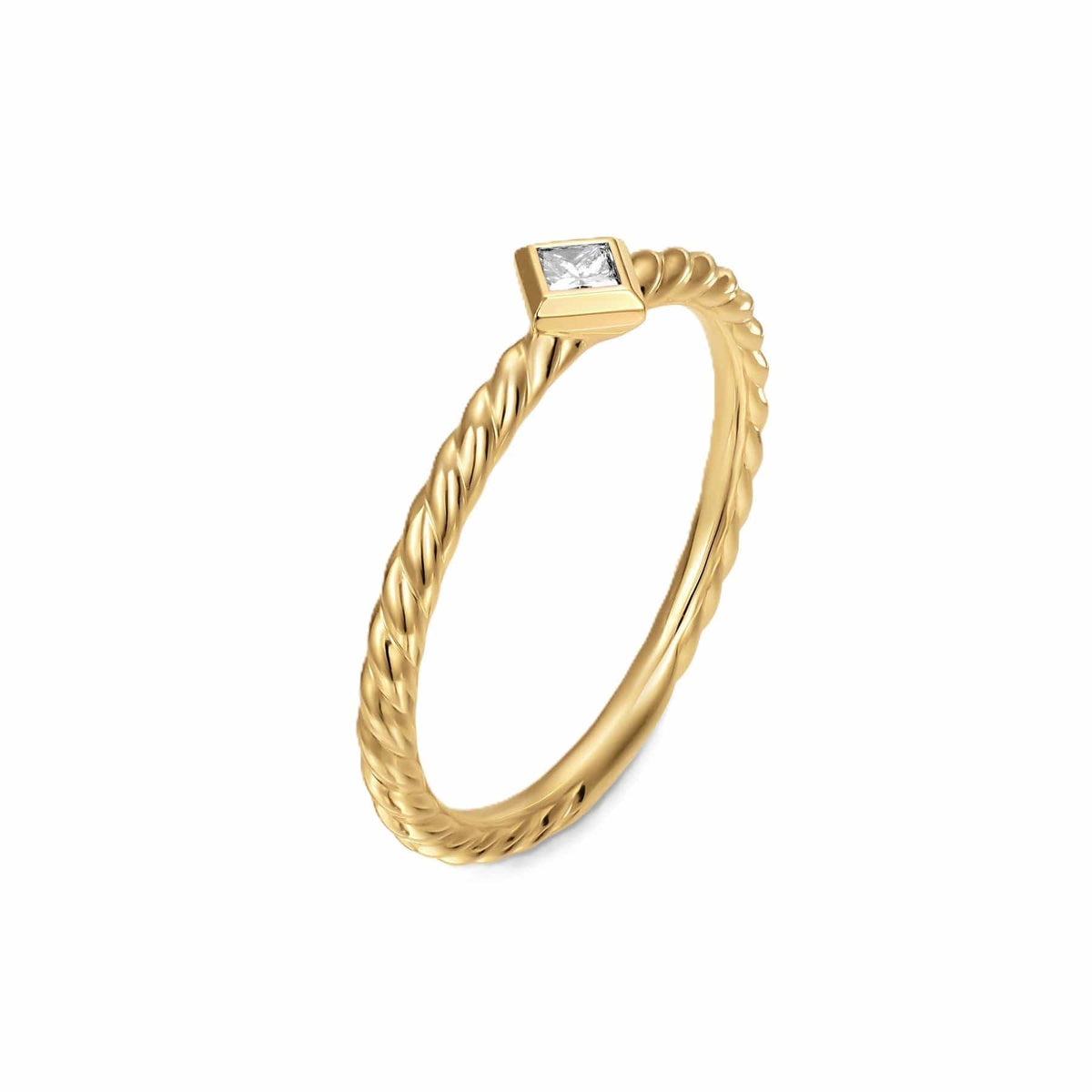 Petite Modern Renaissance® Stack Ring 18K Yellow Gold with Diamond, 4.9mm