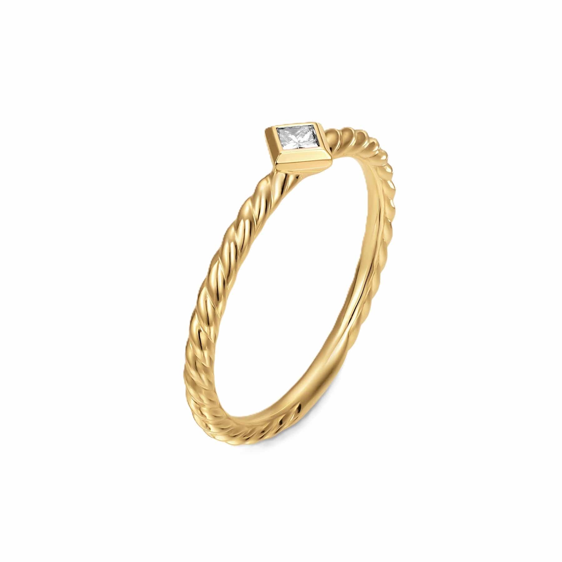Petite Modern Renaissance® Stack Ring 18K Yellow Gold with Diamond, 4.9mm