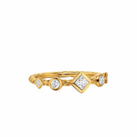 Petite Modern Renaissance® Band Ring 18K Yellow Gold with Diamonds, 6.4mm