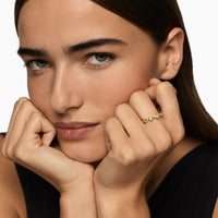 Petite Modern Renaissance® Band Ring 18K Yellow Gold with Diamonds, 6.4mm