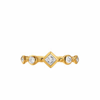 Petite Modern Renaissance® Band Ring 18K Yellow Gold with Diamonds, 6.4mm