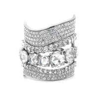 Etho Maria 18K White Gold Multi Row Diamond Ring