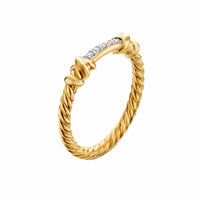 Petite Helena Wrap Band Ring 18K Yellow Gold with Diamonds, 4mm
