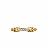 Petite Helena Wrap Band Ring 18K Yellow Gold with Diamonds, 4mm