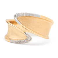 Marco Bicego 18K Yellow Gold Lunaria Twist Diamond Bypass Ring
