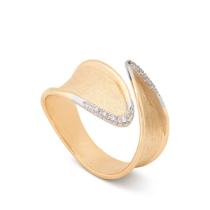 Marco Bicego 18K Yellow Gold Lunaria Twist Diamond Bypass Ring