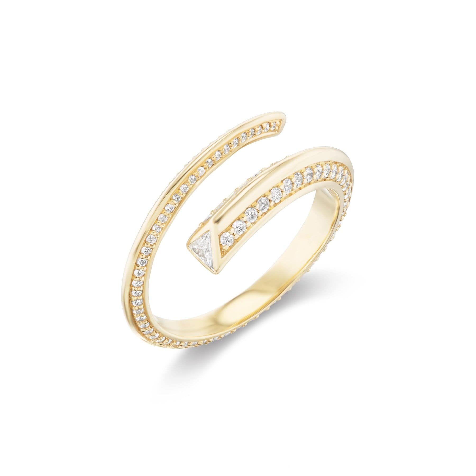 Sorellina 18K Yellow Gold Pave Diamond Ziggy Ring