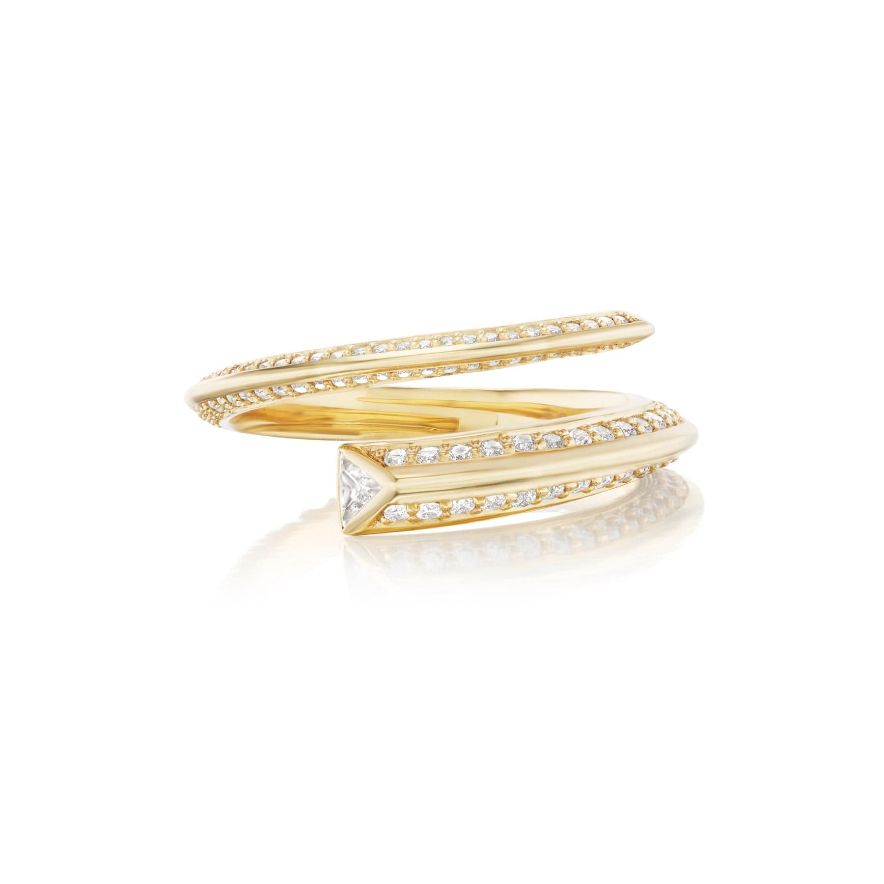 Sorellina 18K Yellow Gold Pave Diamond Ziggy Ring