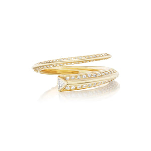 Sorellina 18K Yellow Gold Pave Diamond Ziggy Ring