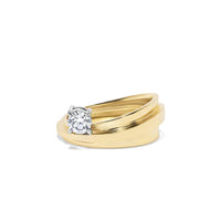 Azlee 18K Yellow Gold Diamond Ocean Sea Ring II