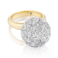 Harwell Godfrey 18K Yellow Gold Pave Diamond Disco Ball Ring