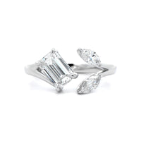 18K White Gold Open Vine Diamond Ring