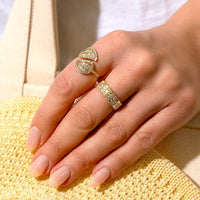 Anita Ko 18K Yellow Gold Medium Diamond Palm Leaf Ring
