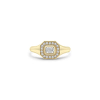 Zoe Chicco 14K Yellow Gold Emerald Cut Diamond Halo Signet Ring