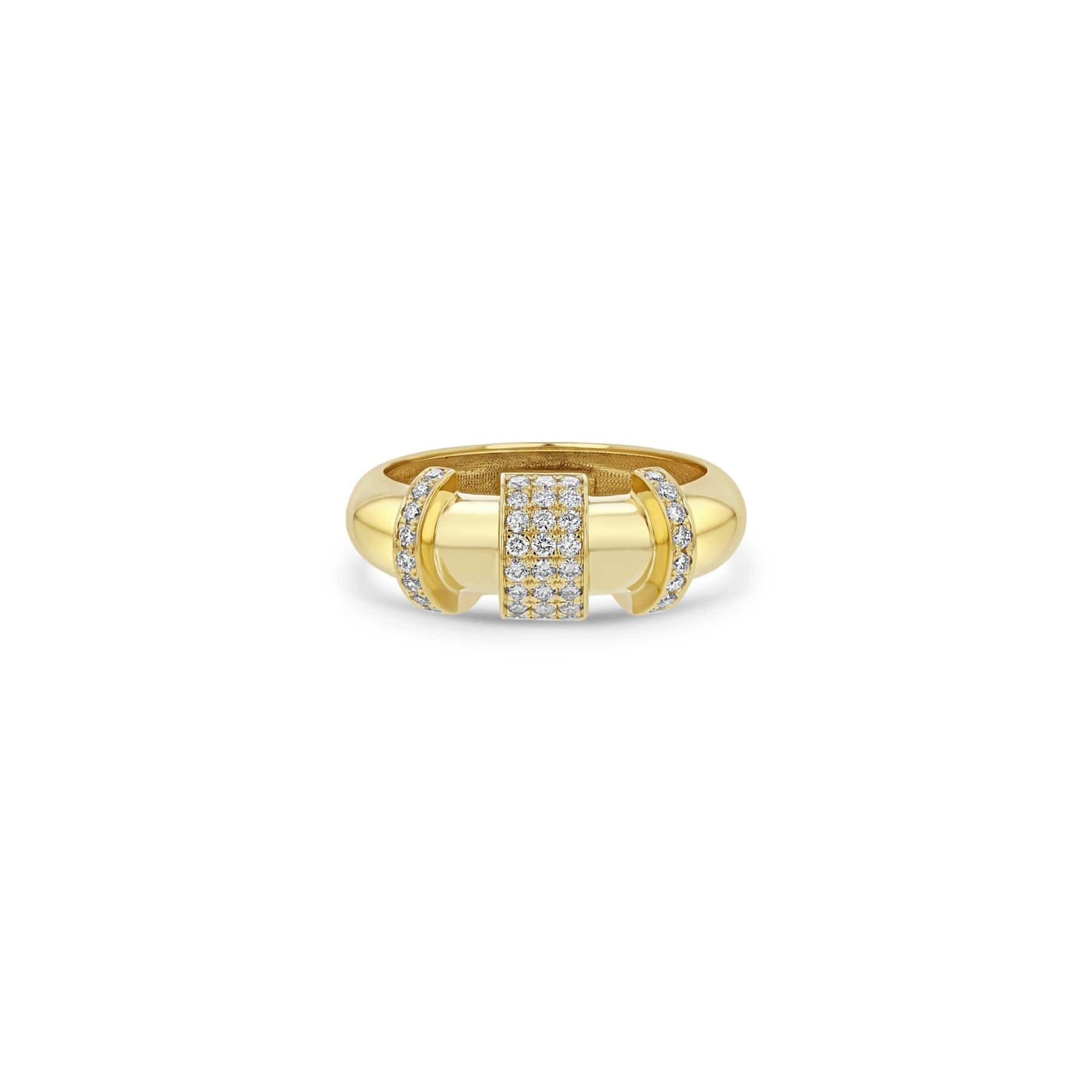 Zoe Chicco 14K Yellow Gold Door Knocker Pave Diamond Ring