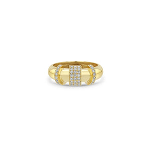 Zoe Chicco 14K Yellow Gold Door Knocker Pave Diamond Ring