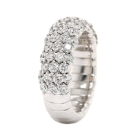 Zydo 18K White Gold Pave Diamond Stretch Ring