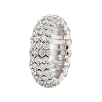 Zydo 18K White Gold Pave Diamond Stretch Ring