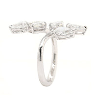 18K White Gold Diamond Bypass Vine Ring