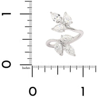 18K White Gold Diamond Bypass Vine Ring